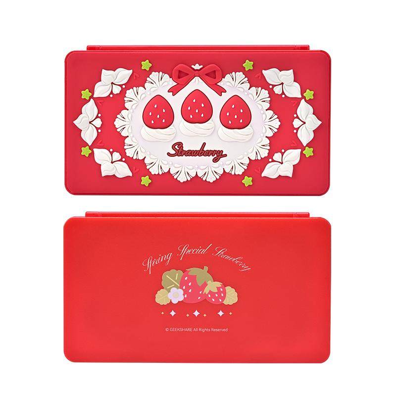 极想原创任天堂Switch2代通用卡盒24位大容量硅胶磁吸NS游戏卡带收纳盒防尘卡通可爱相机TF卡盒配件春日草莓