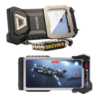 DIVEVOLK SeaTouch 4 Max Plus+手机潜水壳适用苹果iPhone16ProMax水下拍照高清17pro防水壳触屏水肺专业摄影