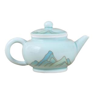 影青玉瓷茶壶单壶家用陶瓷釉下彩泡茶壶功夫茶具小号水壶泡茶专用