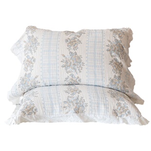 蓝调莫妮卡花边枕巾纯棉纱布ins防头油枕头巾吸汗透气轻奢高级感