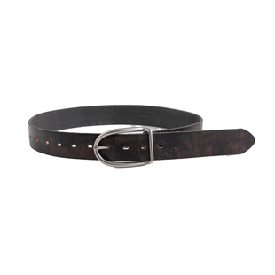 VLABMADE D型针扣复古老钱擦色做旧宽版腰带*定制五金头层牛皮