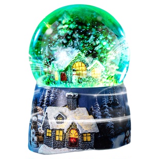 音乐八音盒雪花雪景飘雪下雪儿童生日礼物女孩子女童的小夜灯摆件