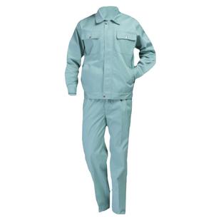 秋冬工作服男女通用长袖套装豆绿纱卡面料纯色棉订制定做浅绿衣裤