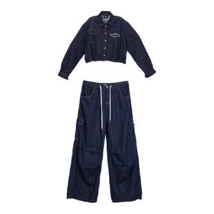 CBXLAB街舞潮牌冬季复古西部牛仔套装美式长裤亲肤质感长袖外套潮