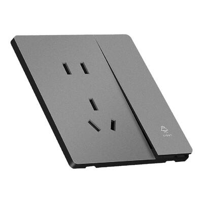 国机电工开关插座肤感灰色