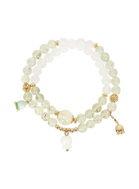 大英博物馆欧洲文化艺术系列绿意铃兰葡萄石渐变双圈手链女生手串