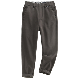 汉絮四面弹铜氨丝抓绒保暖微锥通勤休闲长裤男士冬季宽松直筒裤子