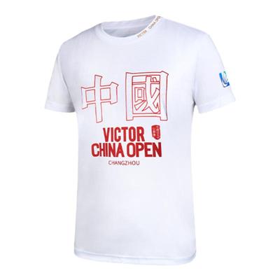 正品2024victor胜利羽毛球服T恤男女中国公开赛限量纪念文化T恤