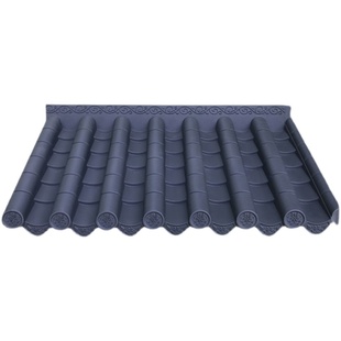 仿古瓦树脂瓦一体中式屋檐装饰塑料小青瓦门头双面围墙屋顶琉璃瓦