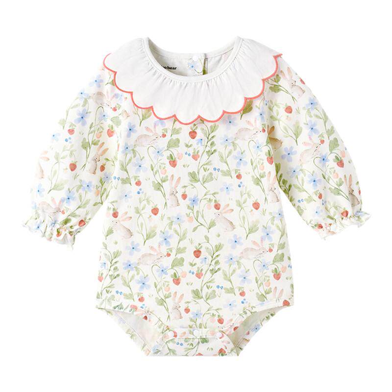 尼多熊女宝宝春夏包屁衣纯棉爬服