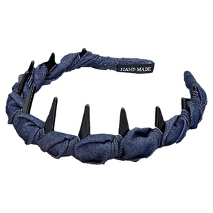 韩系麻花牛仔高颅顶发箍带齿防滑女压发头饰头箍日常外戴2026新款