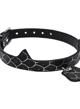 Puppy*真皮项圈女猫咪choker挂牌定制刻字情侣项链颈链牛皮