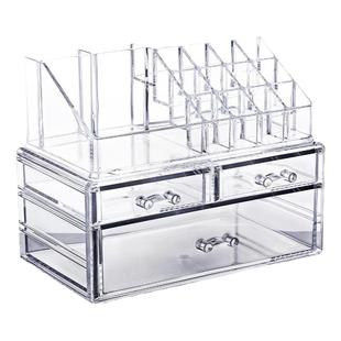 桌面抽屉式亚克力感透明化妆品收纳盒大号梳妆台寝室护肤品置物架