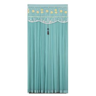 新品夏季防蚊门帘免打孔伸缩杆魔术贴双用防隐私隔断帘蕾丝纱帘