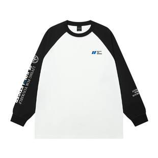 丛林老虎街头运动插肩袖t恤男国潮宽松休闲重磅纯棉廓形长袖上衣