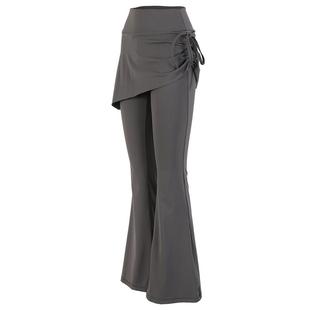 耐吉奥带胸垫运动套装女高颜值健身穿搭瑜伽服长袖微喇瑜伽裤秋季