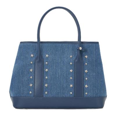 moussy牛仔铆钉托特包
