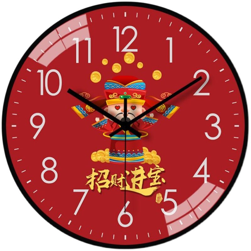 客厅挂钟表玻璃超静音财神