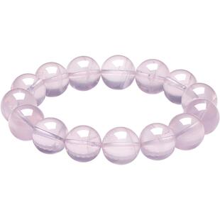 周六福粉雾海手饰女款桃花芙蓉石果冻粉水晶手串半宝女神节礼物