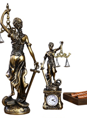 古典仿铜女神忒弥斯人物模型摆件