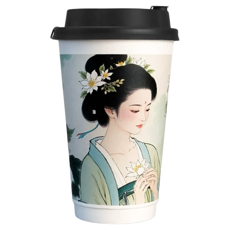 隔热防烫双层一次性纸杯定制大杯