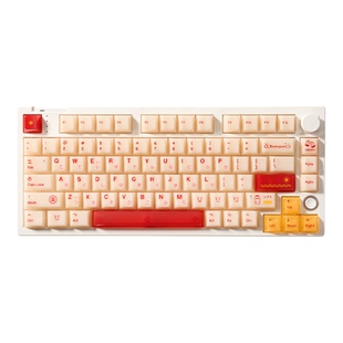 KEYMOJI干杯！养乐多主题键帽日系少女奶白色机械键盘办公红米色
