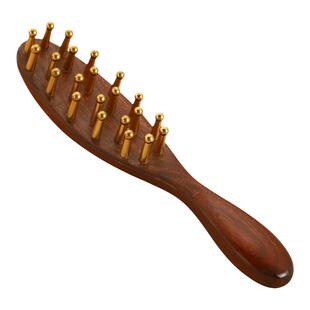 丰林黄铜头部经络梳头皮头疗疏通经络穴位女士宽齿头发便携按摩刷