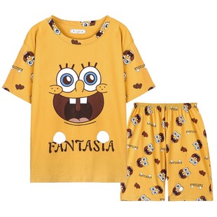 男士睡衣夏季纯棉短袖卡通青少年休闲夏天薄款全棉家居服学生套装