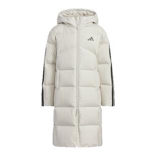 男女儿童 三条纹羽绒服 防风保暖鸭绒长款鸭绒连帽adidas阿迪达斯