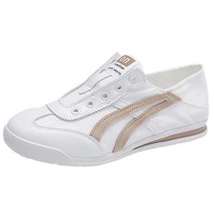 小白鞋女2025新款休闲帆布鞋运动一脚蹬女鞋爆款布鞋女款板鞋鞋子