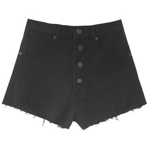 MOUSSY 通勤风水洗四粒扣磨毛休闲高腰短款牛仔裤女C28FAN11-0090