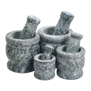 石臼子天然青石蒜臼子家用捣蒜器捣药罐研磨器剥蒜器压蒜器打蒜泥