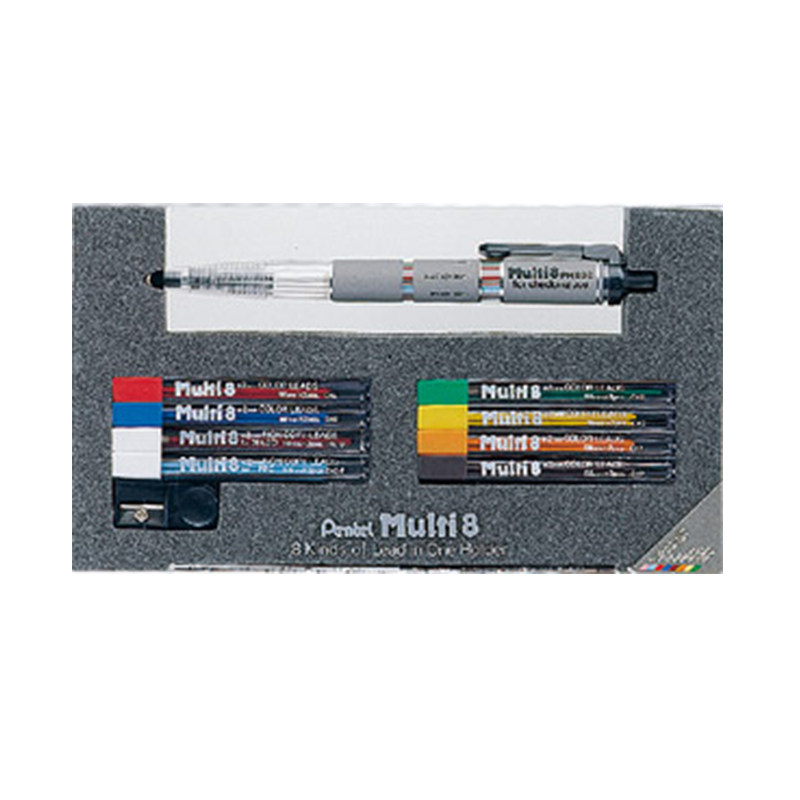 原装现货|日本Pentel/派通Multi+8彩色铅笔套装|八色彩铅自动铅笔