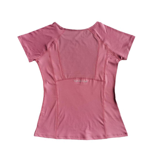 夏季运动短袖女网纱速干透气瑜伽上衣修身弹力训练跑步健身T恤