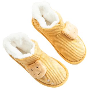 月子鞋女冬天高帮包跟加绒保暖孕妇棉靴厚底防滑可爱室内产后拖鞋