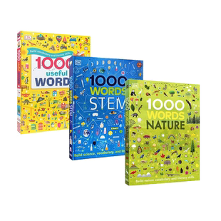英文原版 DK词典 1000 Useful Words/Nature/STEM 入门词汇图解认知1000词 精装 儿童阅读写作技能提升书 插图字典词典
