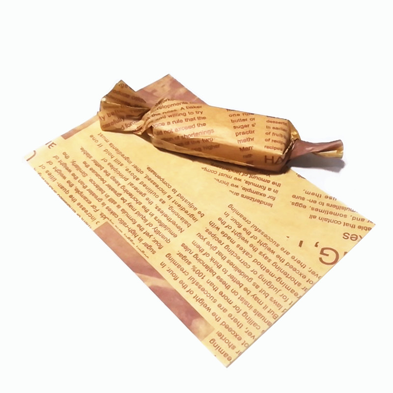 定制手工糖纸牛轧乳糖包装纸咖啡原木色防油纸长方形各种尺寸包邮