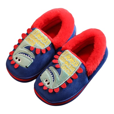断码清仓儿童棉拖鞋包跟冬季室内家居防滑毛毛绒保暖棉鞋男童女童