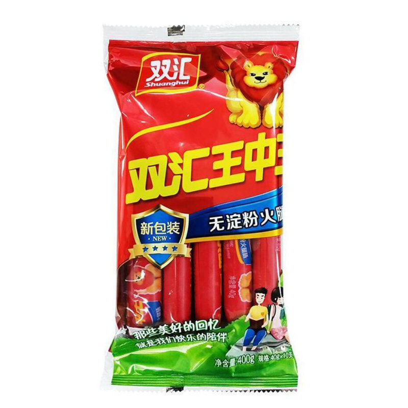 双汇王中王无淀粉火腿肠400g包装即食肠类