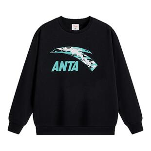 安踏儿童卫衣男童套头衫2025秋冬新款舒适保暖中大童加绒运动卫衣