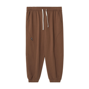 纺布者大码春秋重磅美式长卫裤男松紧腰抽绳束脚运动休闲场裤子男