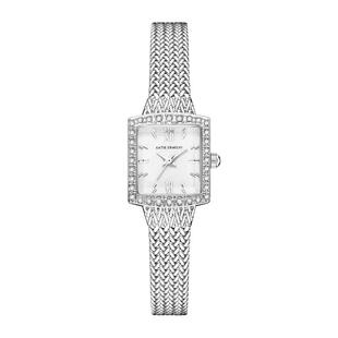【自营】Katie Ermilio 复古文艺简约方形女表镶钻高级感石英腕表