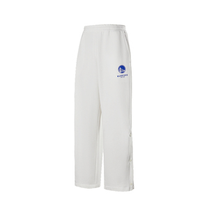 NBA官方勇士/湖人中性运动排扣直筒宽松垂感阔腿长裤