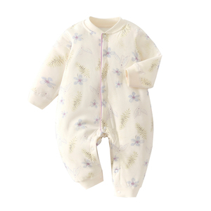 婴儿连体衣秋冬季纯棉夹棉男女宝宝衣服新生儿哈衣爬服睡衣