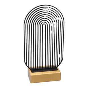 豪克创艺家居欧式轻奢金属黑色屏风装饰摆件样板房售楼部玄关