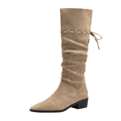 长筒靴女款尖头靴子女