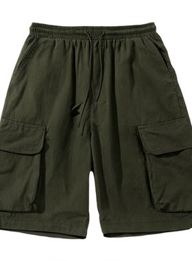 大码男士工装多口袋宽松短裤