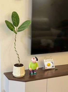 胖虎歪头落地大摆件客厅卡通呆萌玄关桌面办公桌电视柜家居装饰