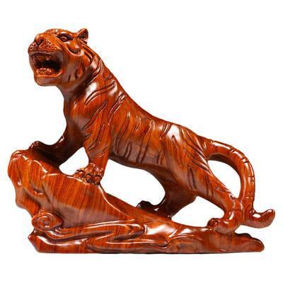 新中式木雕花梨生肖虎摆件