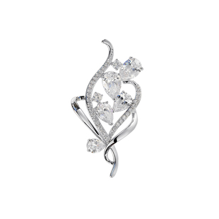 高档气质锆石小香风胸针女时尚个性别针扣开衫外套胸花防走光精致